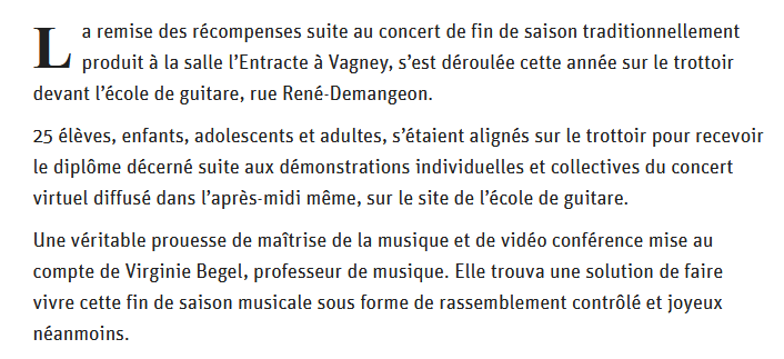 Article remise de récompenses