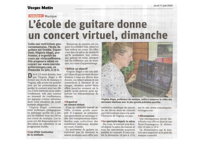 Article vosges matin 11 juin 2020
